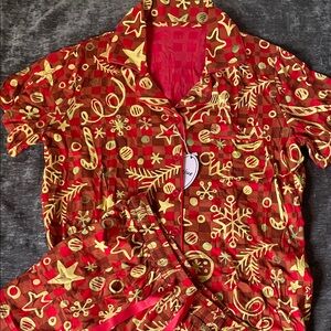 Festive Pajama Set - Short Sleeve Top and Shorts